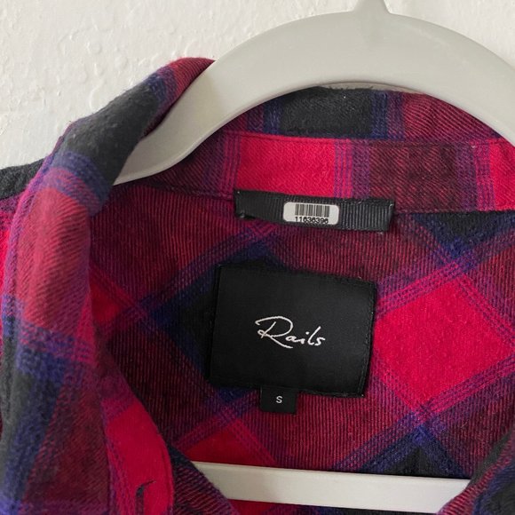 Rails Womens Shirt Plaid Size S Milo Black Cherry Violet Long Sleeve Casual Top - Picture 6 of 12